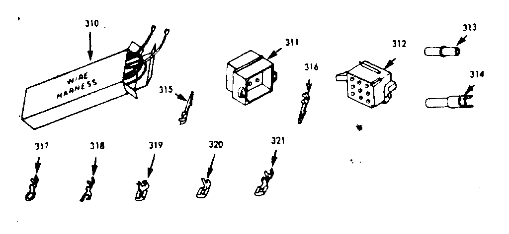 Kenmore 1039826800 wire harness & components diagram