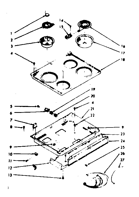 Kenmore 1039846860 main top section diagram
