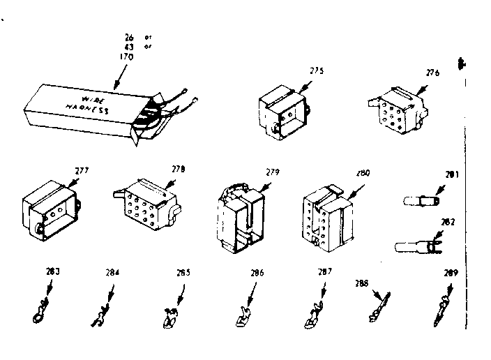 Kenmore 1039846860 wire harnesses and components diagram