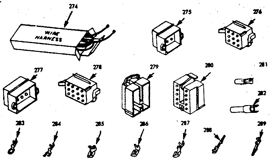 Kenmore 1039846861 wire harness & components diagram