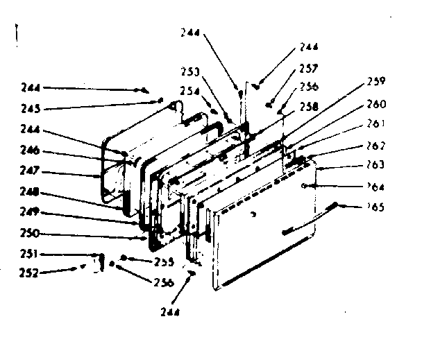 Kenmore 1039876860 lower oven door section diagram
