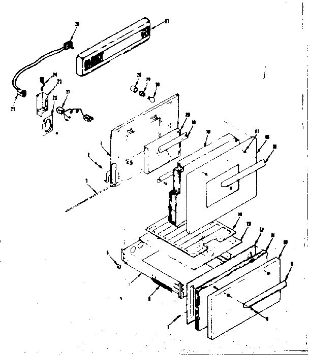 Kenmore 1197256840 backguard and door section diagram