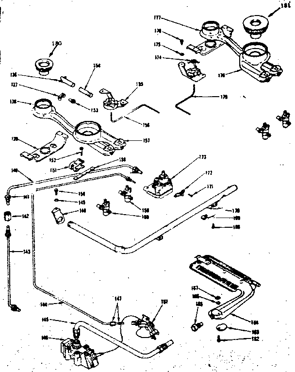 Kenmore 1197646800 burner section diagram