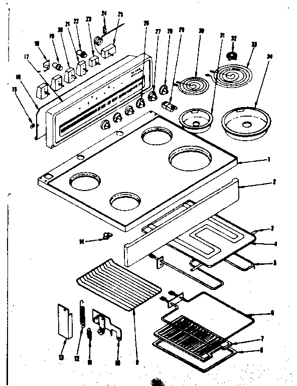 Kenmore 1199606800 main top section diagram
