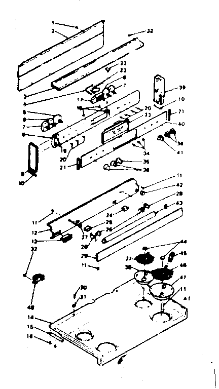 Kenmore 6289666800 backguard and cooktop assembly diagram