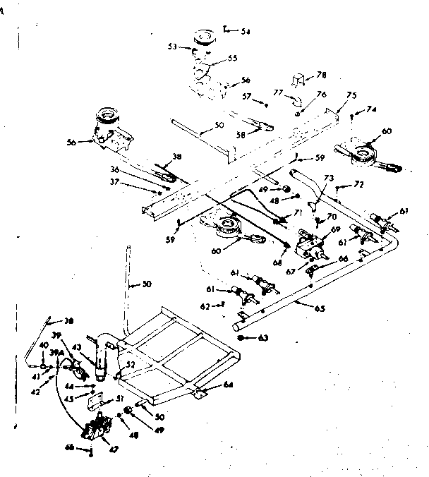 Kenmore 6477117000 burner section diagram