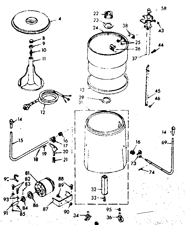 Kenmore 1106802340 machine sub-assembly diagram