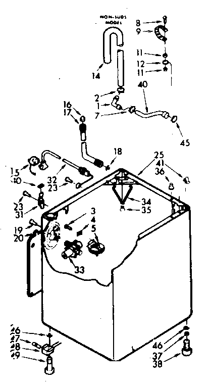 Kenmore 1106804001 cabinet parts diagram
