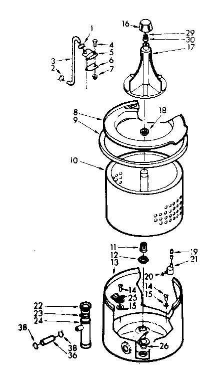 Kenmore 1106804001 tub and basket assembly diagram
