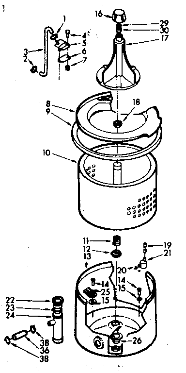 Kenmore 1106804004 tub and basket assembly diagram
