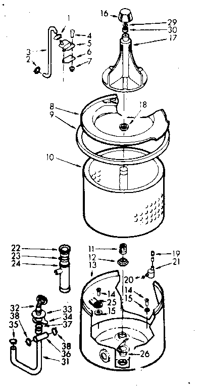 Kenmore 1106804100 tub and basket assembly diagram