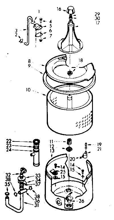 Kenmore 1106804152 tub and basket assembly diagram
