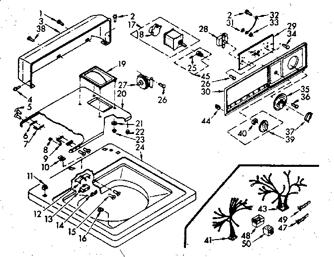 Kenmore 1106804152 top and console assembly diagram