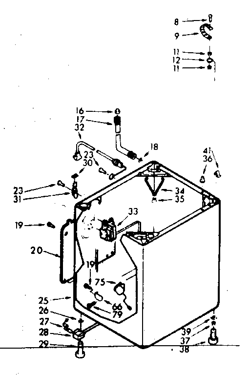 Kenmore 1106804252 cabinet parts diagram