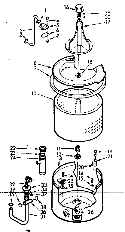 Kenmore 1106804252 tub and basket assembly diagram