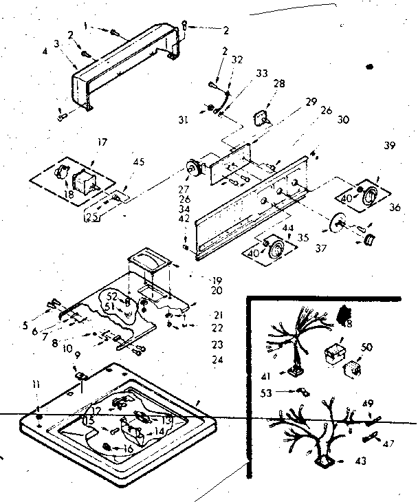 Kenmore 1106804252 top and console assembly diagram