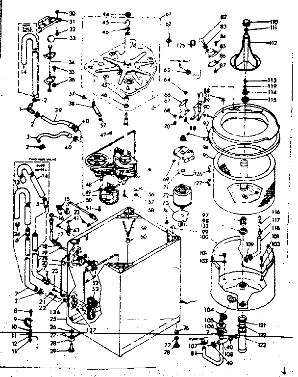 Kenmore 1106805400 machine sub-assembly diagram