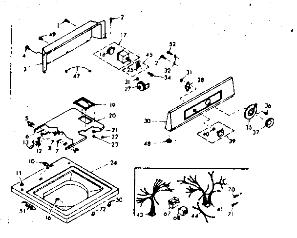 Kenmore 1106805400 top and console assembly diagram