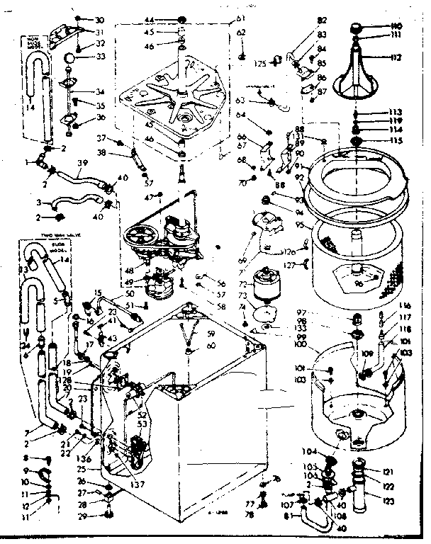 Kenmore 1106804410 machine sub-assembly diagram