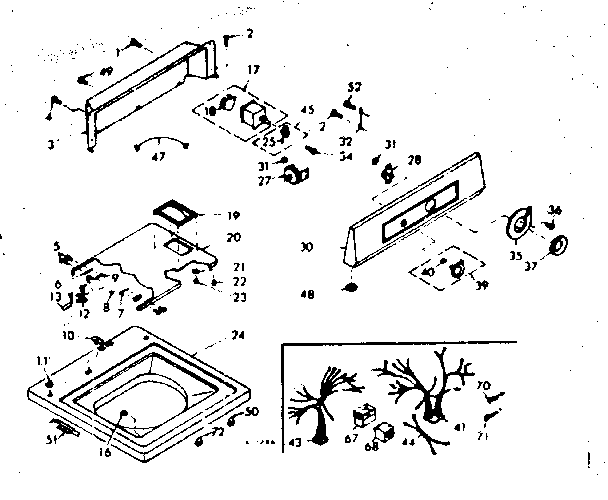 Kenmore 1106804410 top and console diagram
