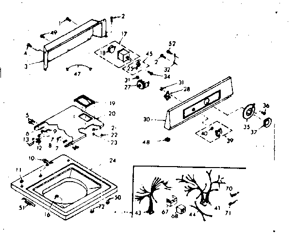 Kenmore 1106804420 top and console assembly diagram