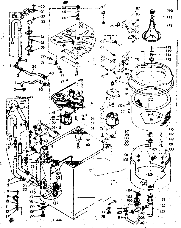 Kenmore 1106805550 machine sub-assembly diagram