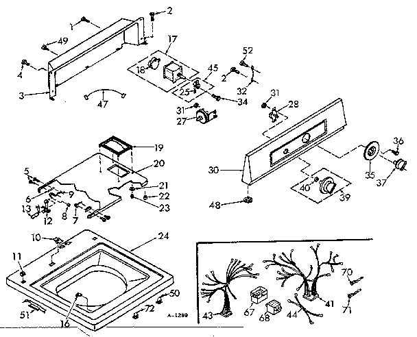 Kenmore 1106805550 top and console assembly diagram