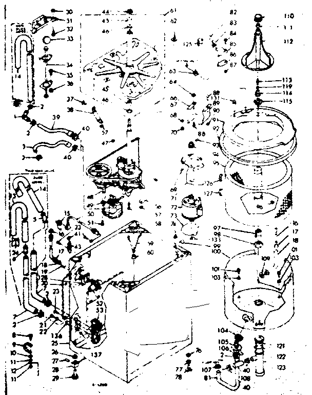 Kenmore 1106804501 machine sub-assembly diagram