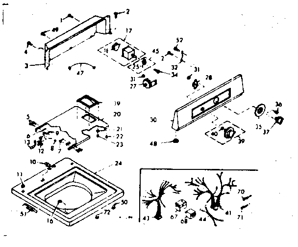 Kenmore 1106804501 top and console diagram