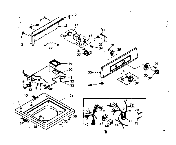 Kenmore 1106804560 top and console diagram