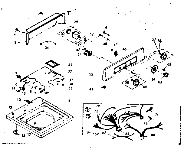 Kenmore 1106804650 top and console diagram