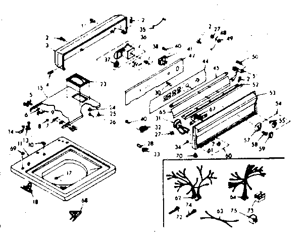 Kenmore 1106805852 top & console assembly diagram