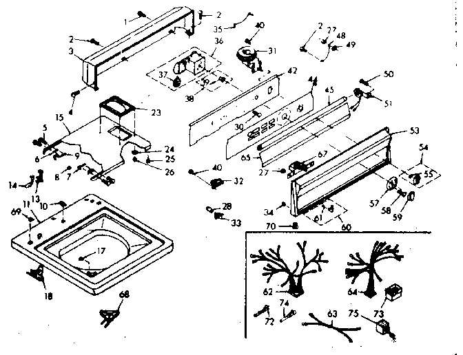 Kenmore 1106805810 top and console assembly diagram