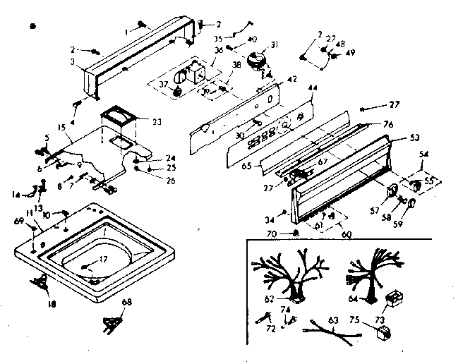 Kenmore 1106805820 top and console assembly diagram