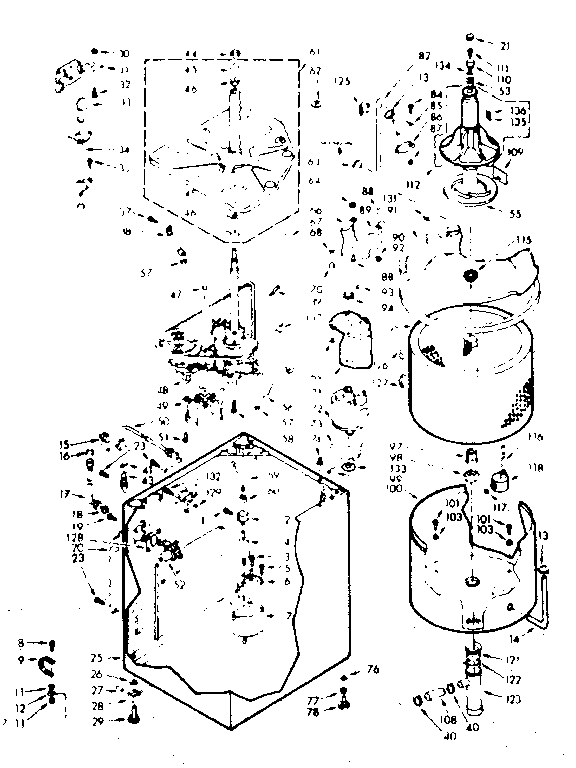 Kenmore 1106805821 machine sub-assembly diagram