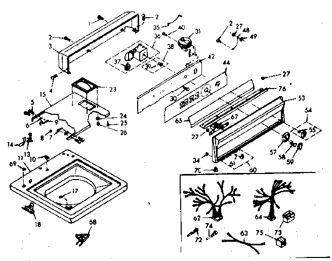 Kenmore 1106805821 top and console assembly diagram
