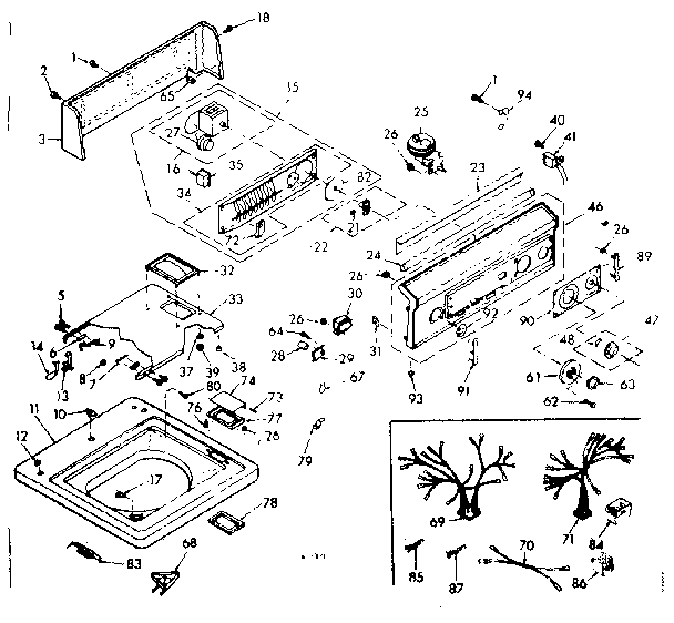 Kenmore 1106804950 top and console assembly diagram