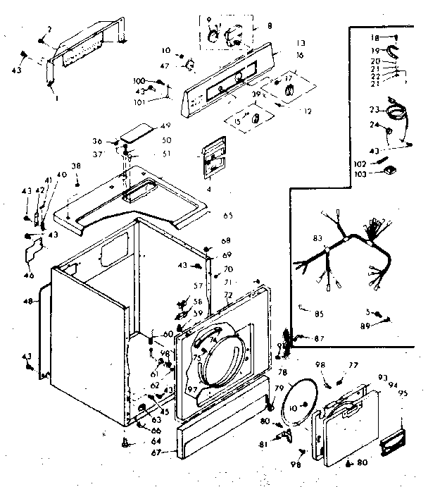Kenmore 1106807500 machine sub-assembly diagram