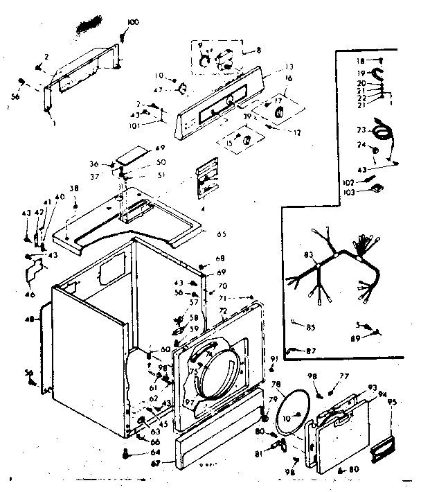 Kenmore 1106807501 machine sub-assembly diagram