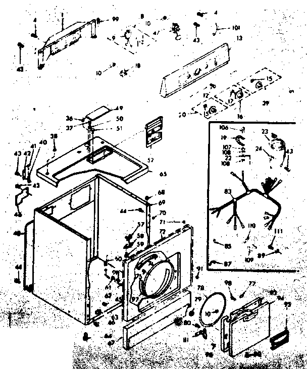 Kenmore 1106807600 machine sub-assembly diagram
