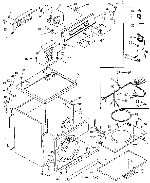 Kenmore 1106807611 machine sub-assembly diagram