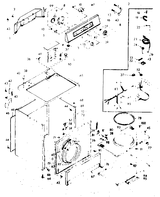 Kenmore 1106807613 machine sub-assembly diagram