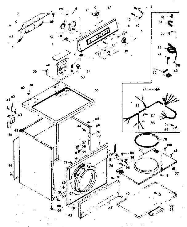 Kenmore 1106807614 machine sub-assembly diagram