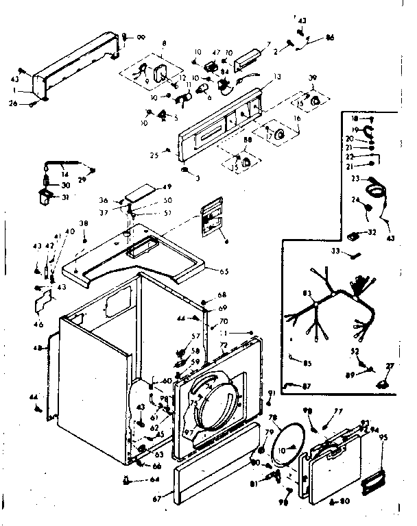 Kenmore 1106807704 machine sub-assembly diagram