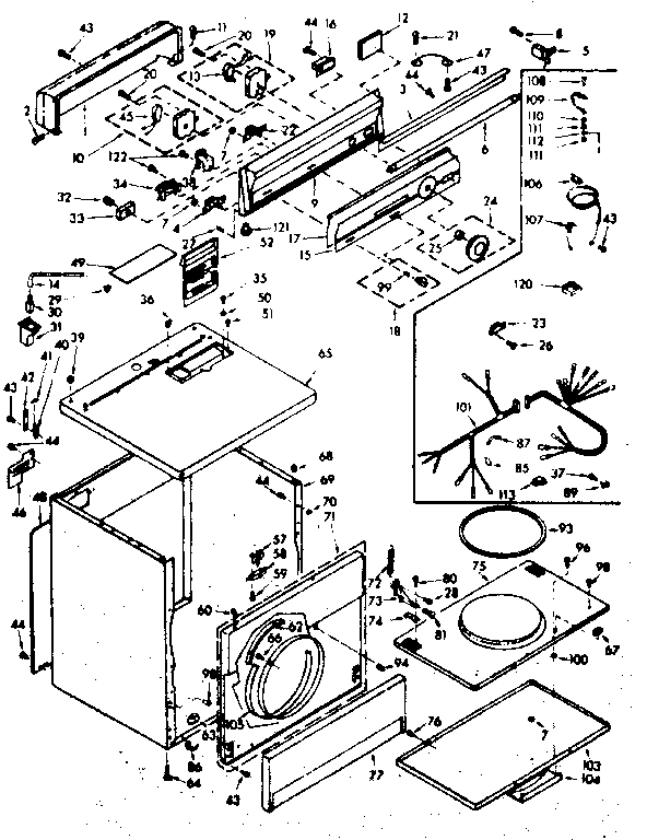 Kenmore 1106807813 machine sub-assembly diagram