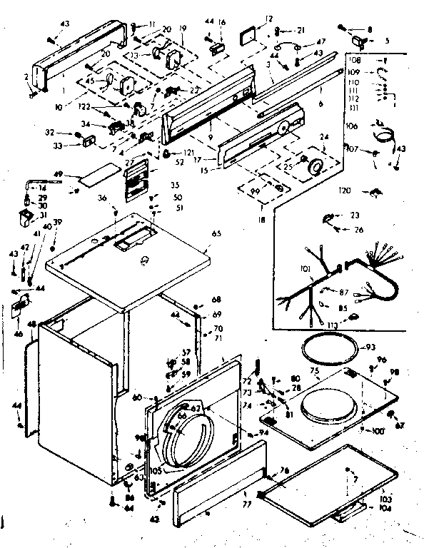 Kenmore 1106807840 machine sub-assembly diagram