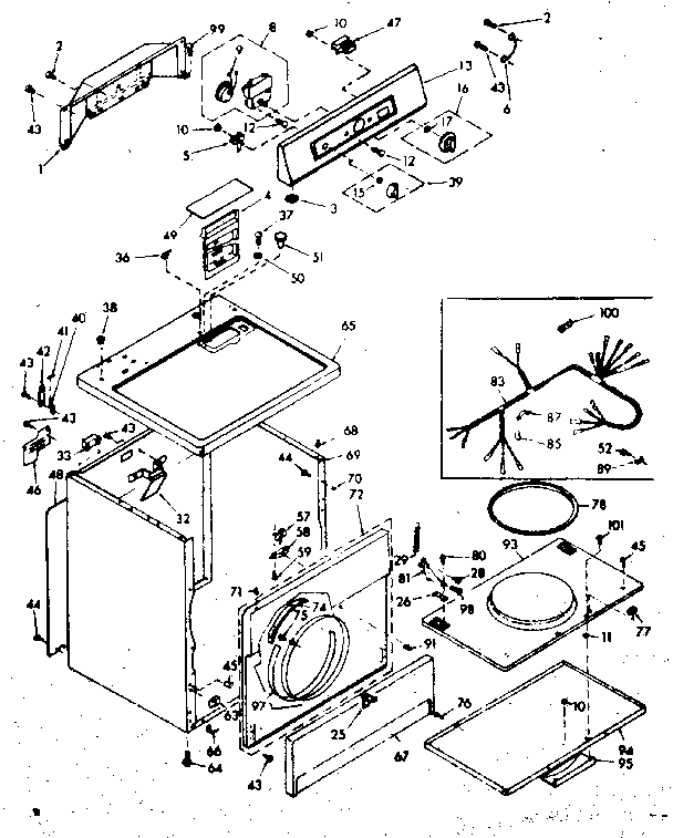 Kenmore 1106808611 machine sub-assembly diagram