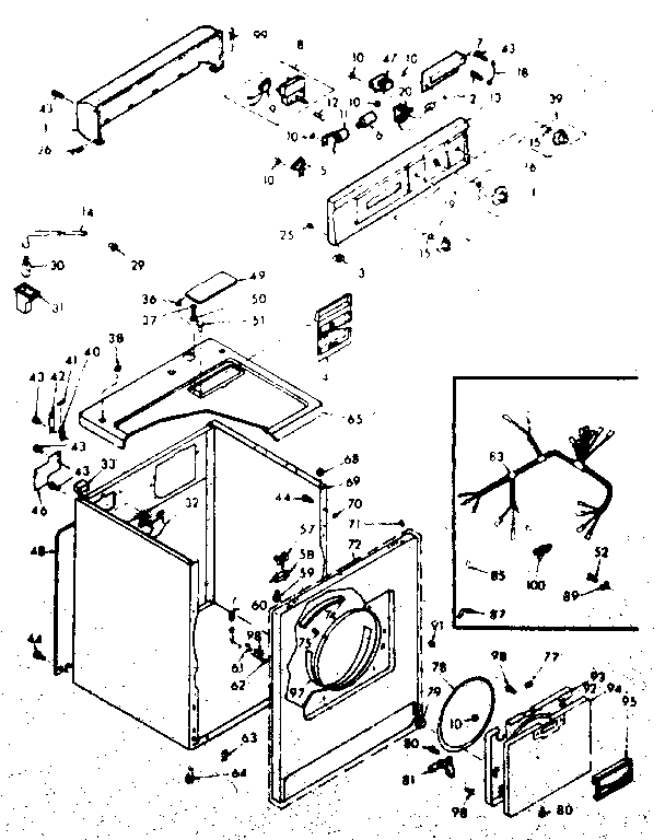 Kenmore 1106808701 machine sub-assembly diagram