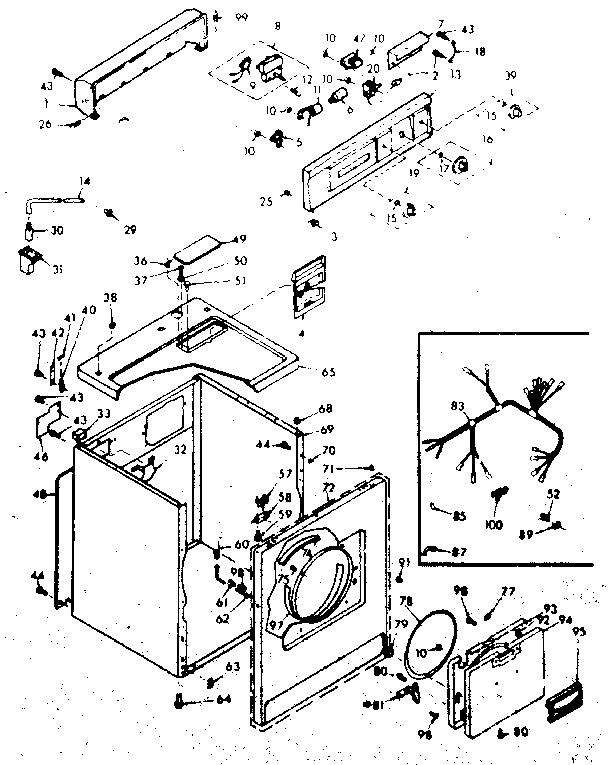 Kenmore 1106808702 machine sub-assembly diagram