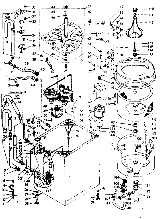 Kenmore 1106814600 machine sub-assembly diagram